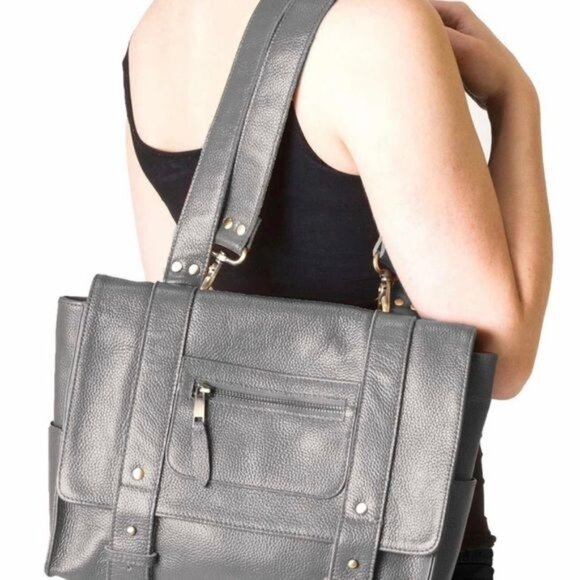 VereVerto “Repetto” Convertable Handbag/Backpack in Gray Leather NWOT main image 5
